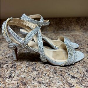 Alex Marie Glittering Silver Heels